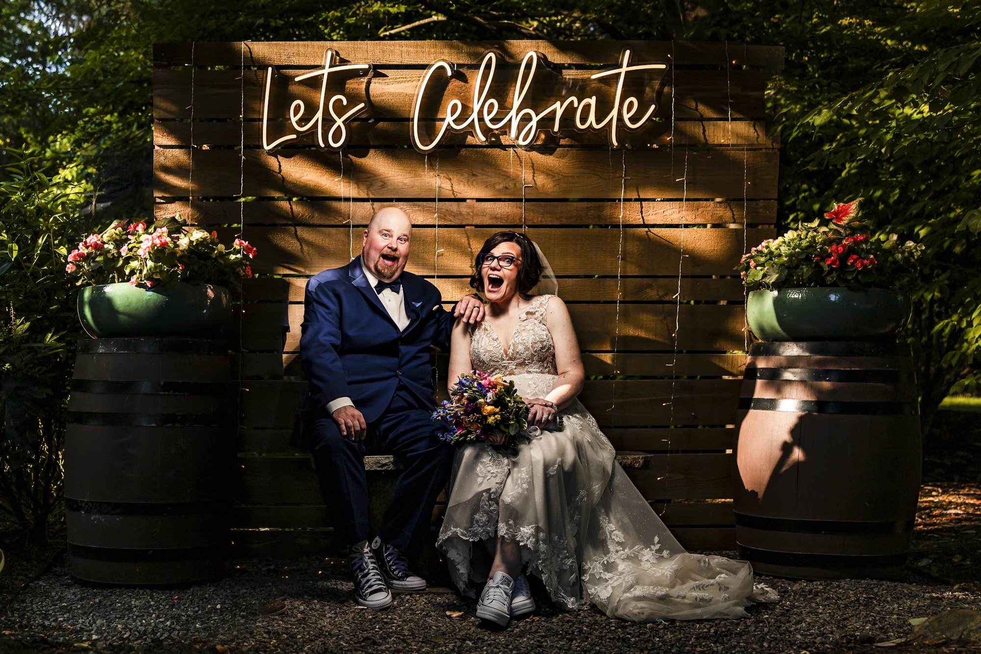 couple sitting on bench