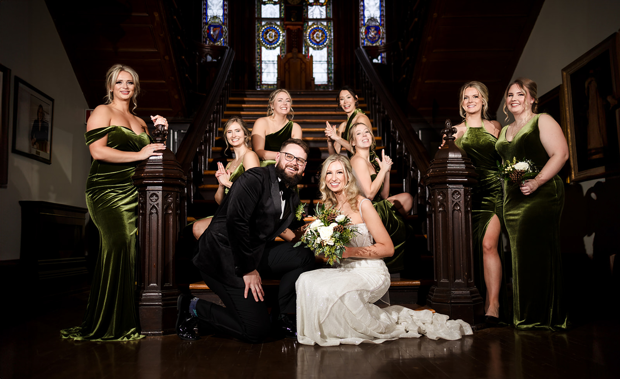 bridal party group shot