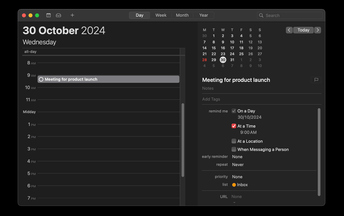 A meeting event in Calendar