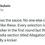 every selection is like drafting a kicker in the first round but the kicker has a wikipedia section titled allegations and is also not really a kicker.jpeg