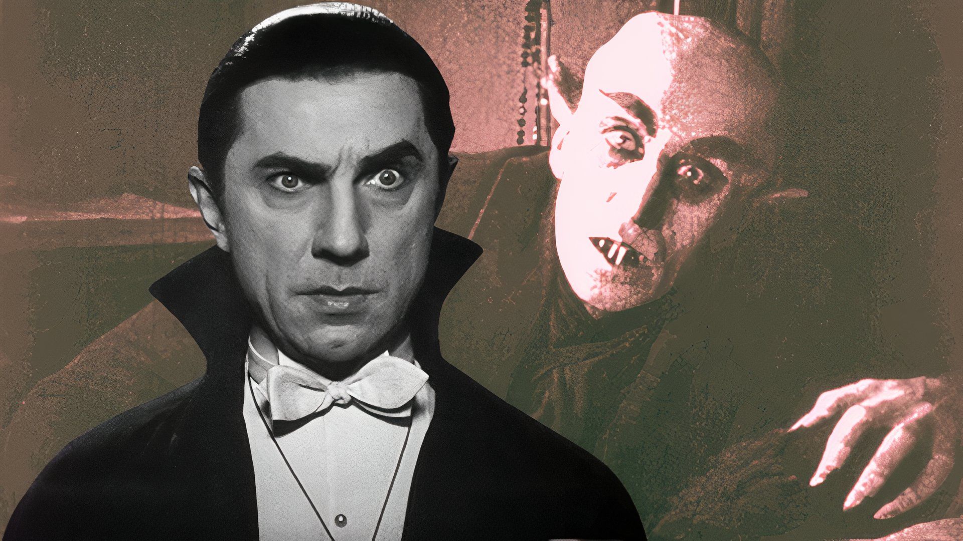 Bela Lugosi as Dracula and Max Schrek as Count Orlok in Nosferatu