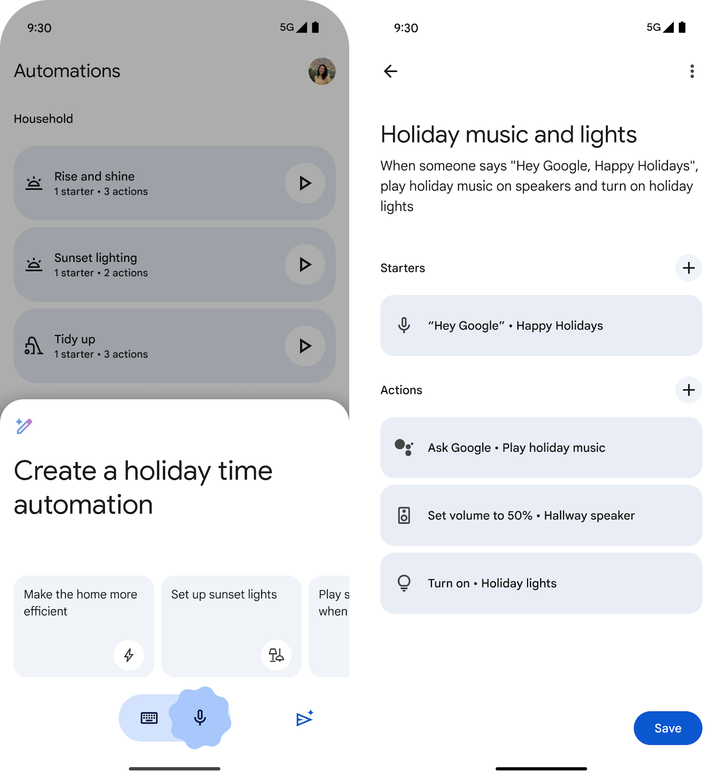 The new "Help Me Create" feature in Google Home