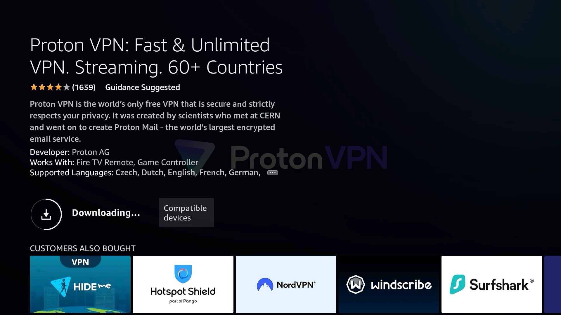 Downloading Proton VPN on FireStick