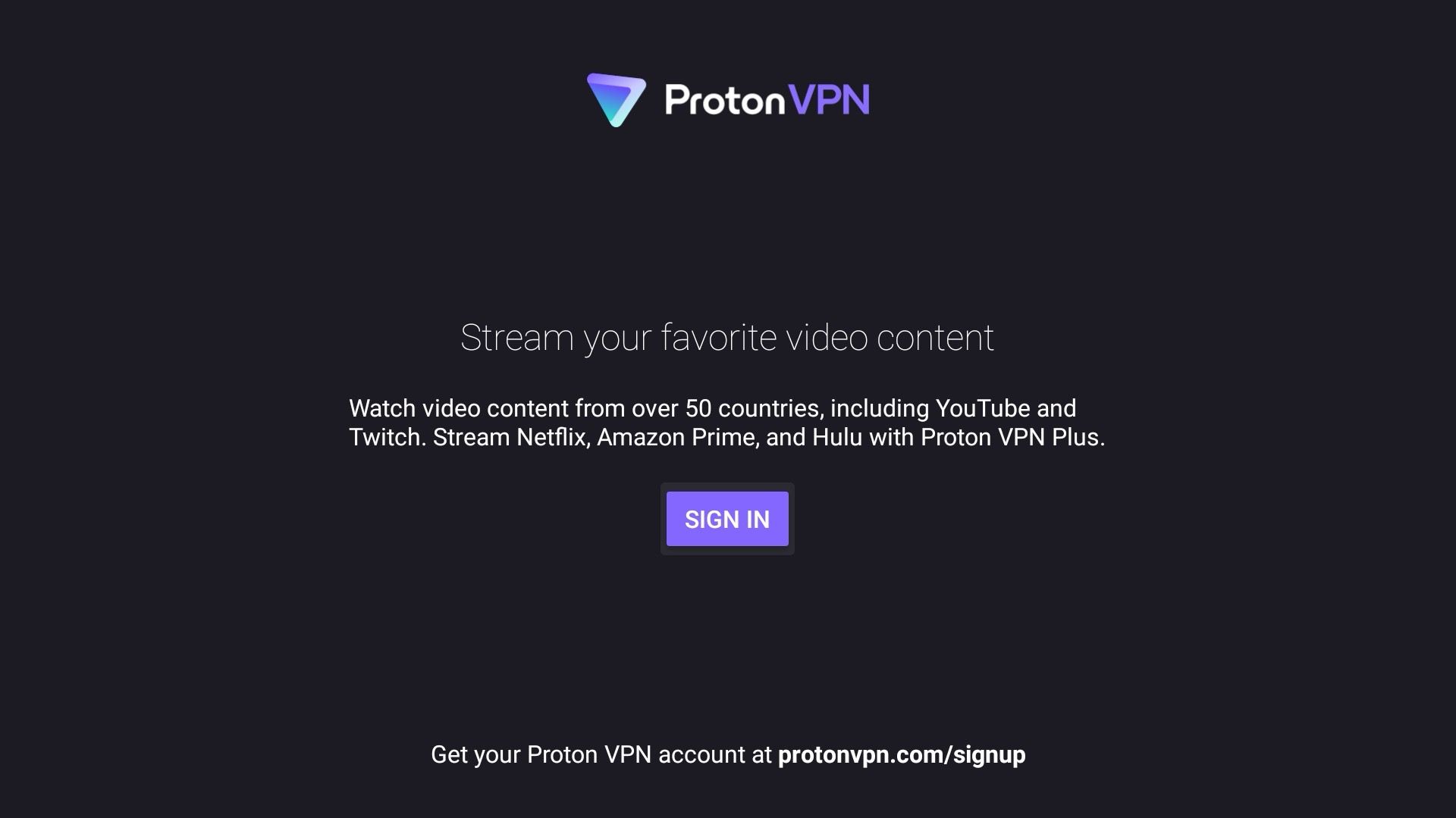 Sign in to Proton VPN