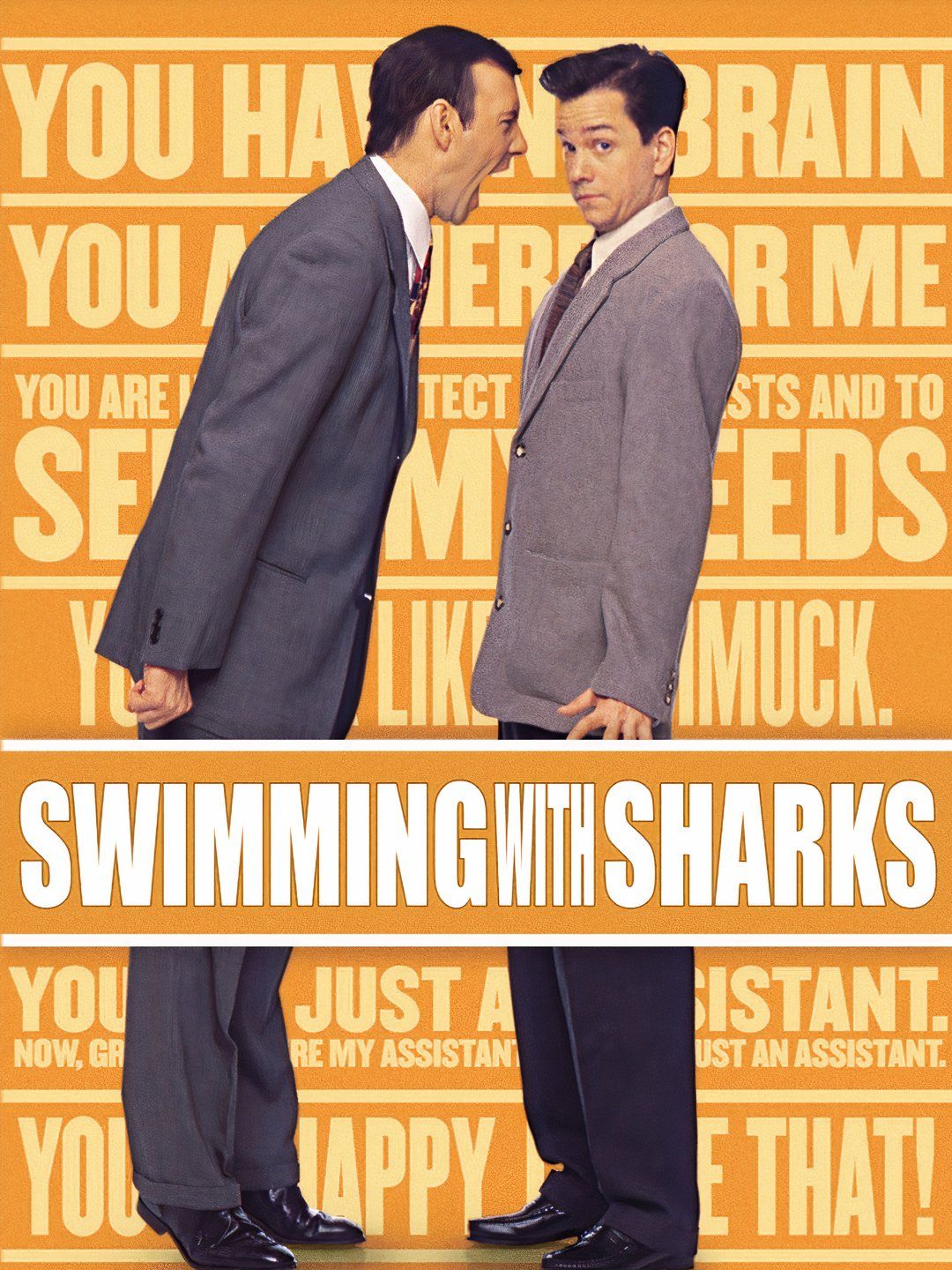 Kevin Spacey yells at Frank Whaley in the poster for Swimming with Sharks