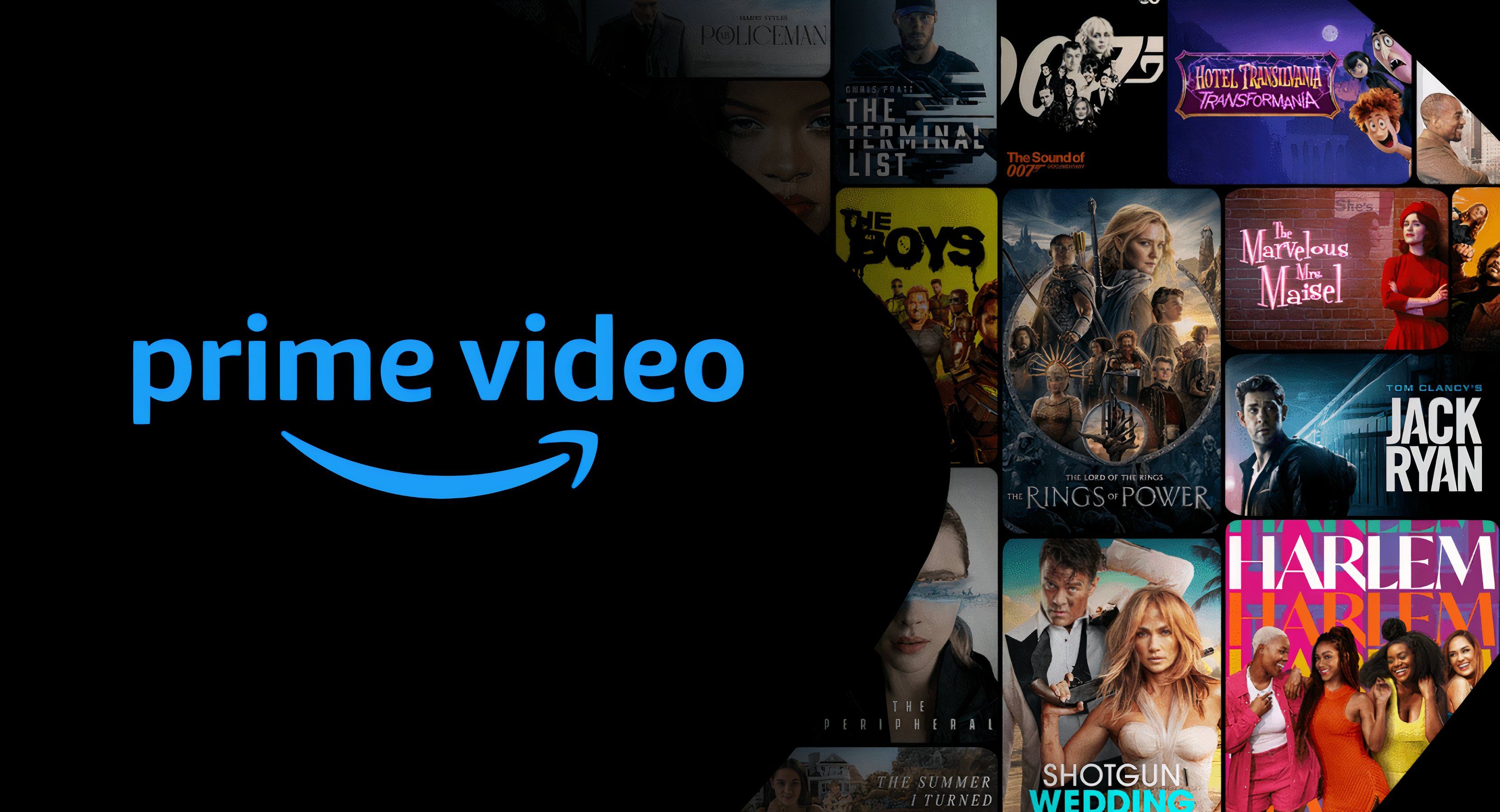 Primevideo logo with movie titles.