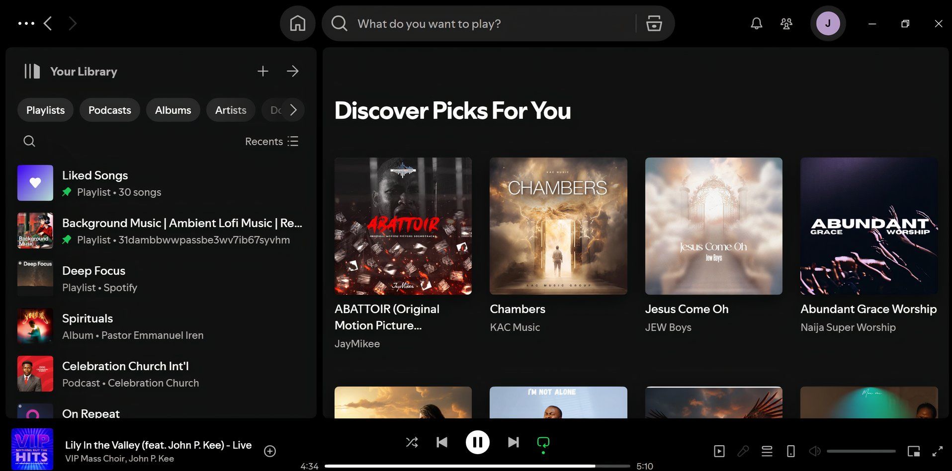 spotify showing discover picks