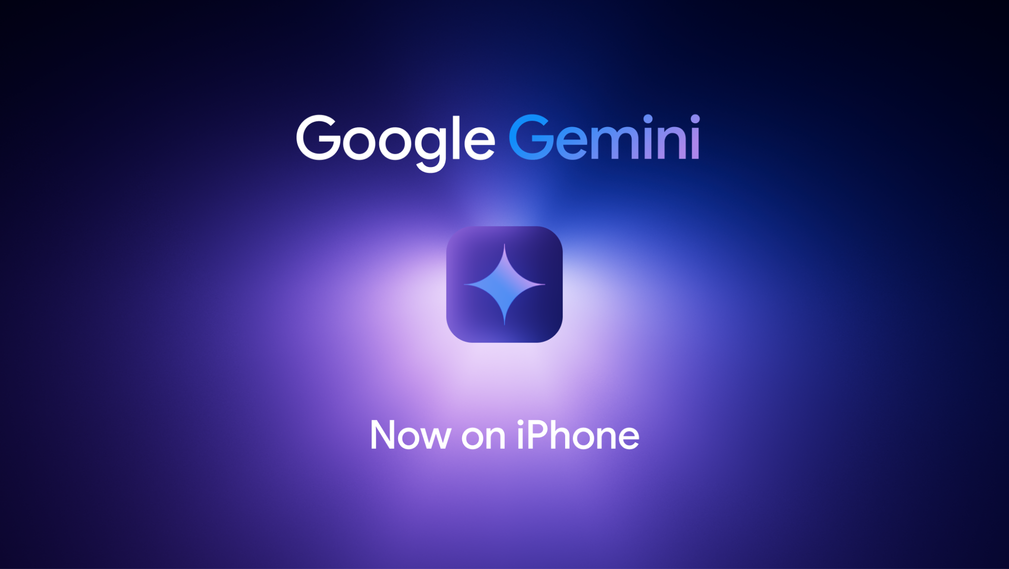 A graphic higlighting Gemini's arrival on iOS.