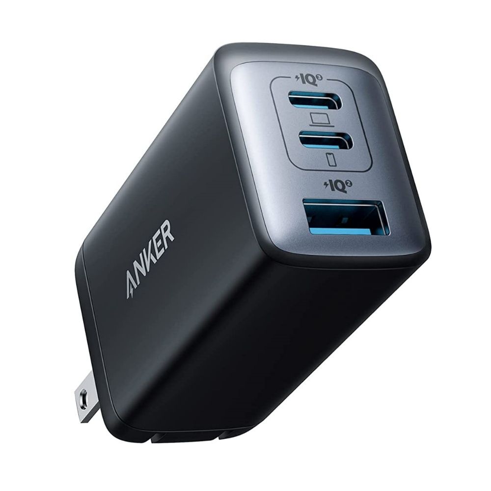 An Anker wall adapter with multiple ports on a white background