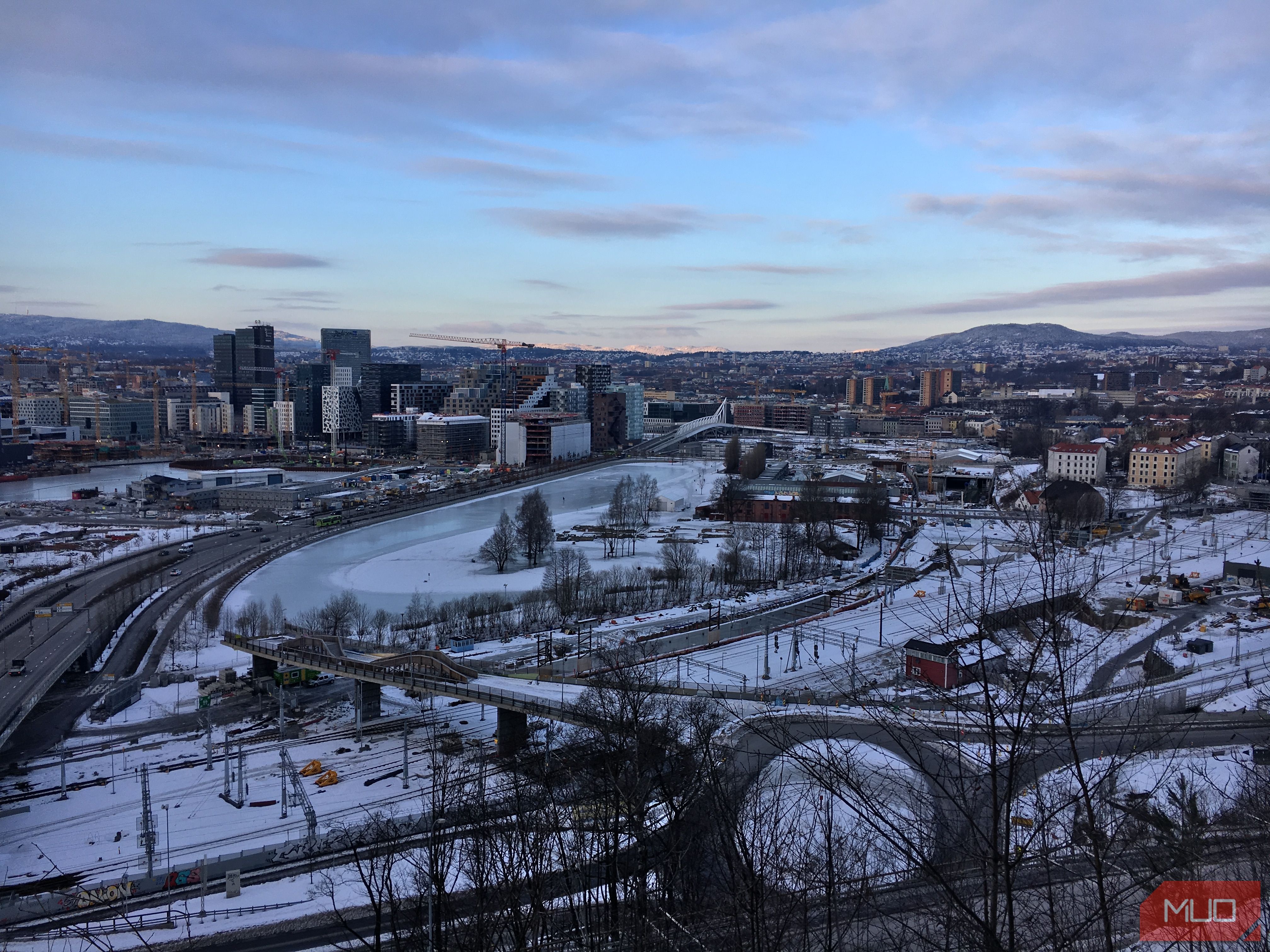 photo of a city skyline taken on a cold day