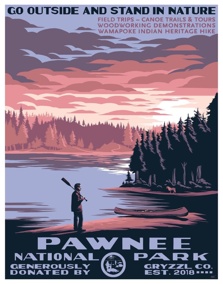 bottleneck gallery is selling their pawnee national park print by mark englert for the next seven hours with all proceeds going towards the los angeles fire department to fund hydration.jpeg