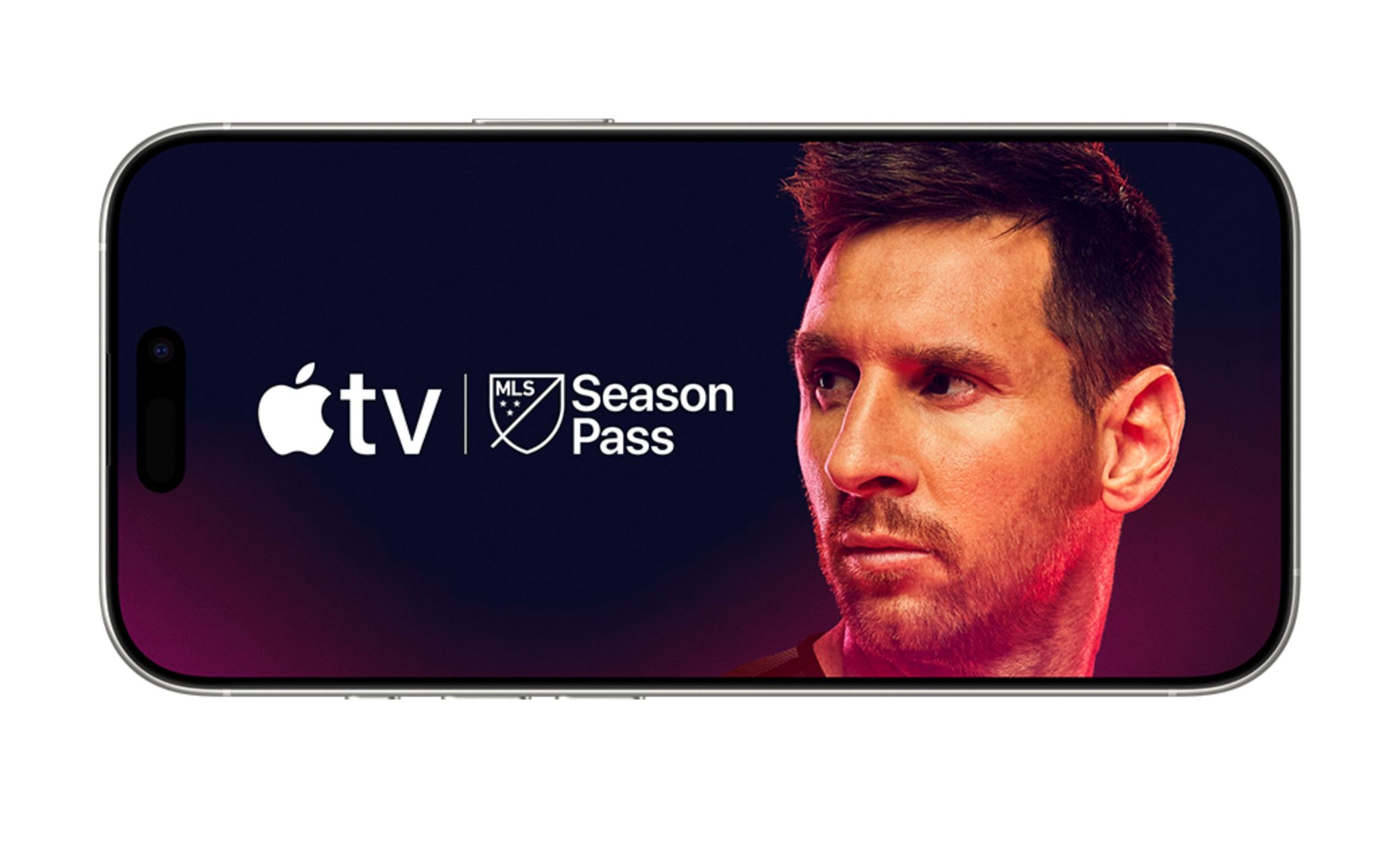 The Apple TV and MLS Season pass logo on an iPhone. 