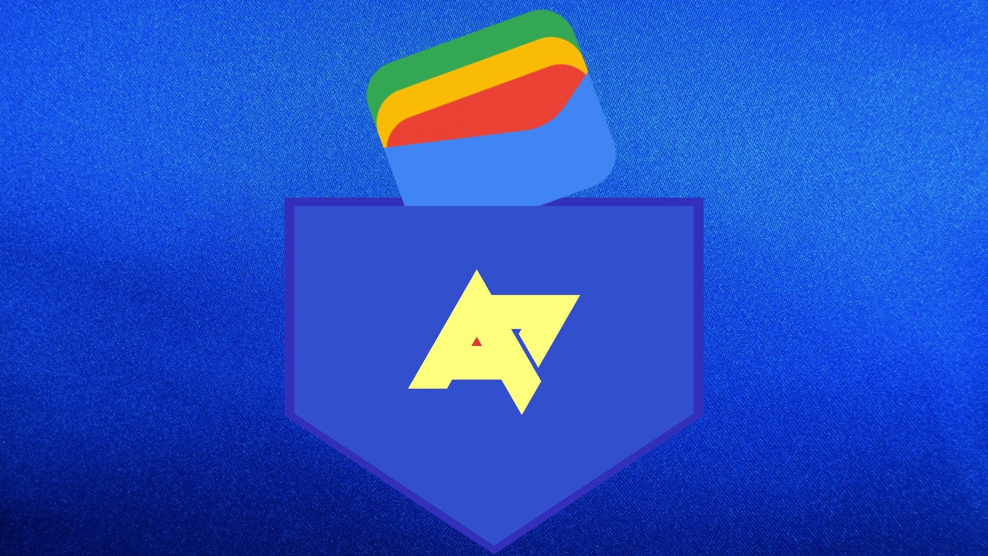 google wallet icon poking out of blue pocket with the Android Police logo