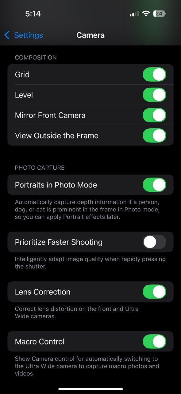 iPhone 16 Camera Settings Macro