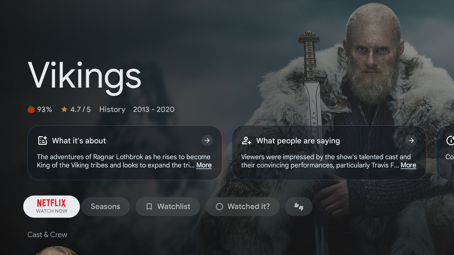 Searching for content across platforms on Google TV