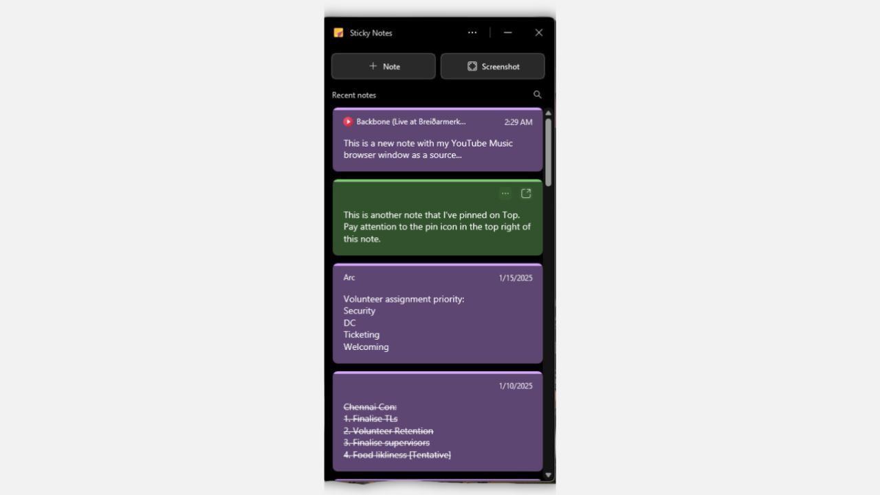 The new Sticky Notes app on Windows 11