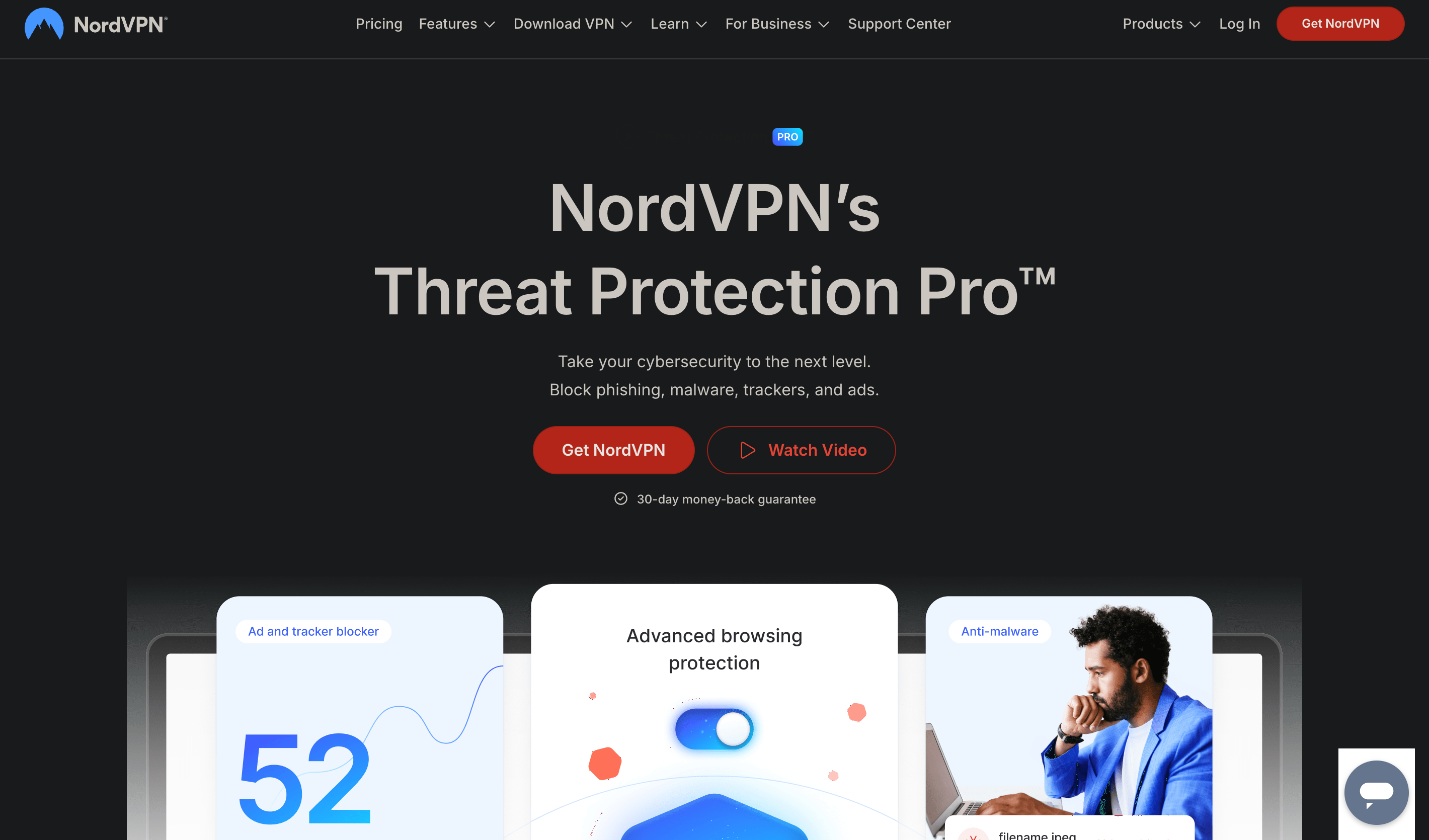 NordVPN Threat Protection Pro feature page