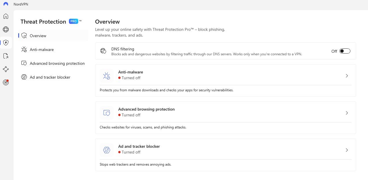 nordvpn threat protection settings.