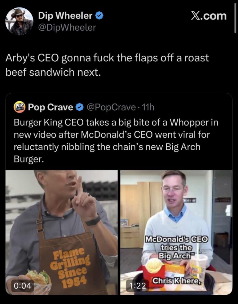 arbys ceo gonna fuck the flaps off a roast beef sandwich next.jpeg