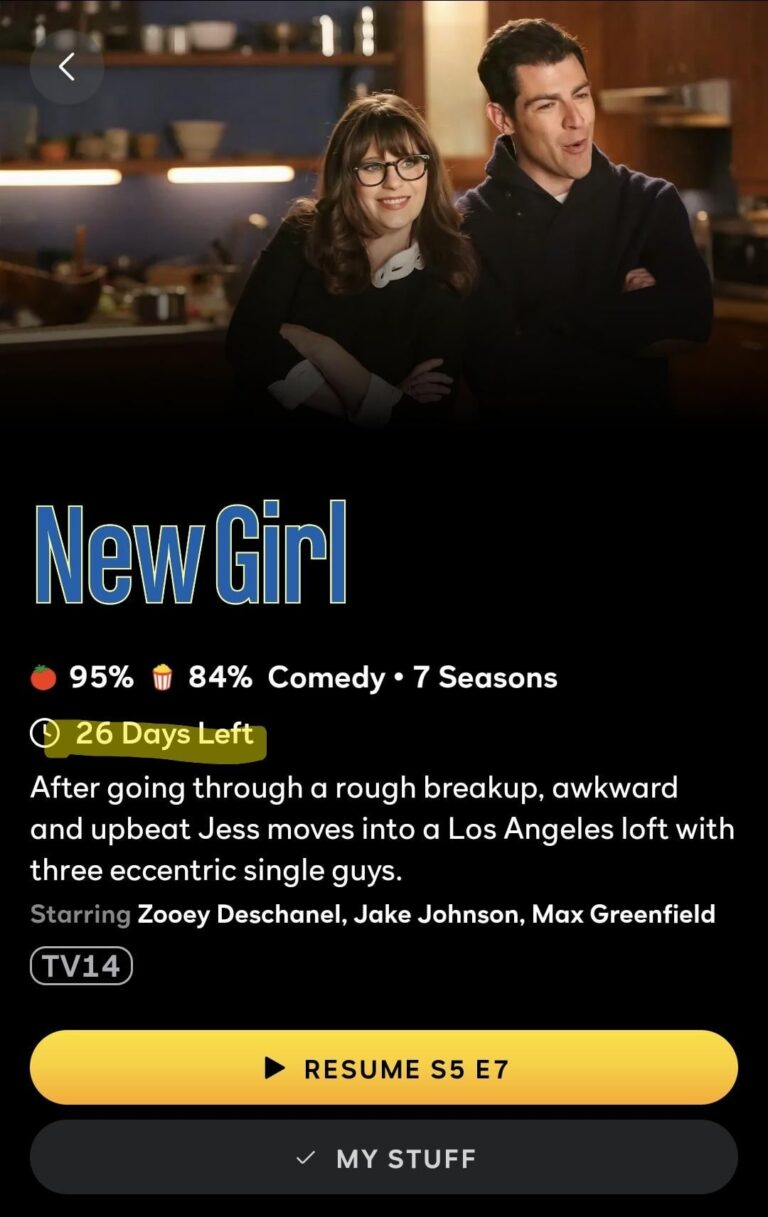 new girl is leaving peacock in 26 days.jpeg