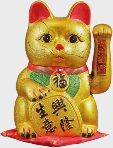 is the lucky cat waving hello or goodbye.jpeg