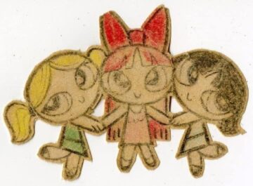 the first drawing of the powerpuff girls by craig mccracken 1991.jpeg