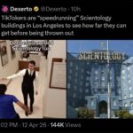 tiktokers are speedrunning scientology buildings in los angeles.jpeg