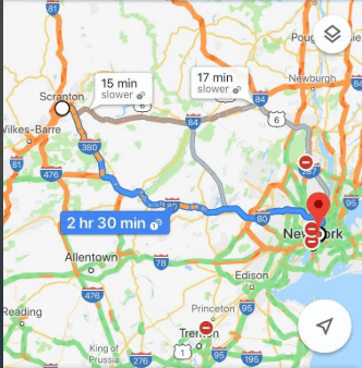 why do the characters talk about driving up to new york.png