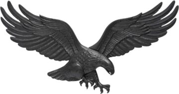 the metal eagle hanging above the garage door.jpeg