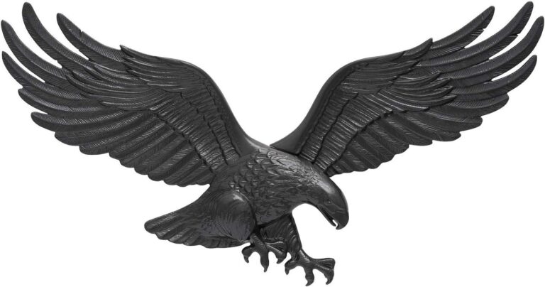 the metal eagle hanging above the garage door.jpeg