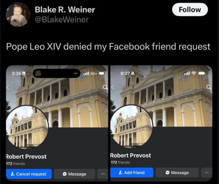 pope leo xiv denied my facebook friend request.jpeg