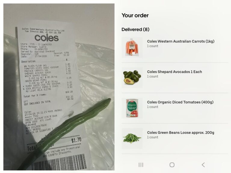 asked uber eats for 200g of loose green beansthe picker saw 1 count and delivered one single bean.jpeg