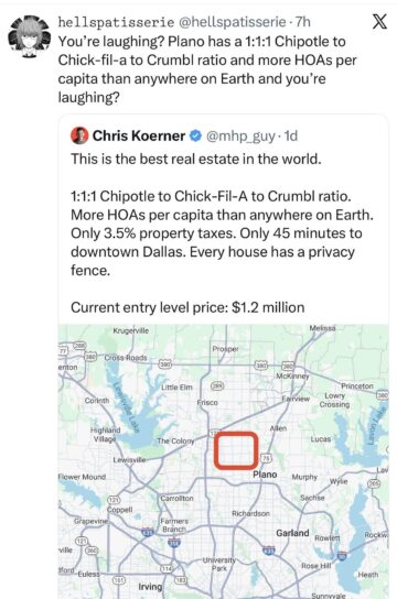 plano has a 111 chipotle to chick fil a to crumbl ratio and more hoas per capita than anywhere on earth and youre laughing.jpeg