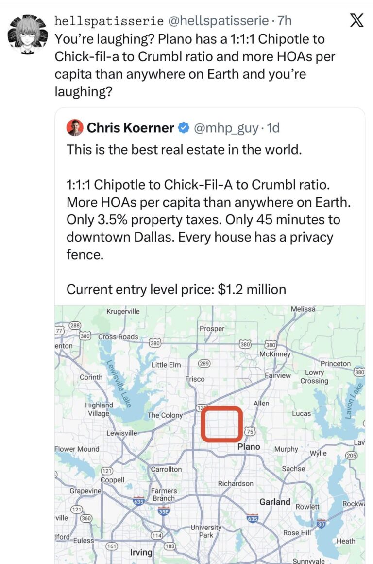 plano has a 111 chipotle to chick fil a to crumbl ratio and more hoas per capita than anywhere on earth and youre laughing.jpeg