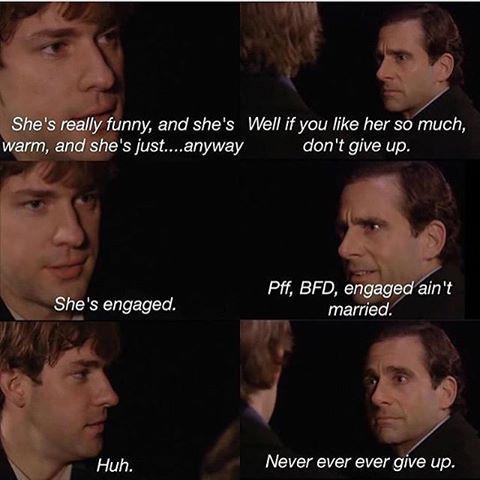 michael knew where pams heart was otherwise he tells jim to stand down.jpeg