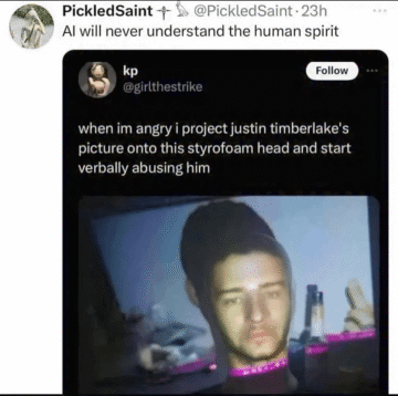 when im angry i project justin timberlakes picture onto this styrofoam head and start verbally abusing him.png